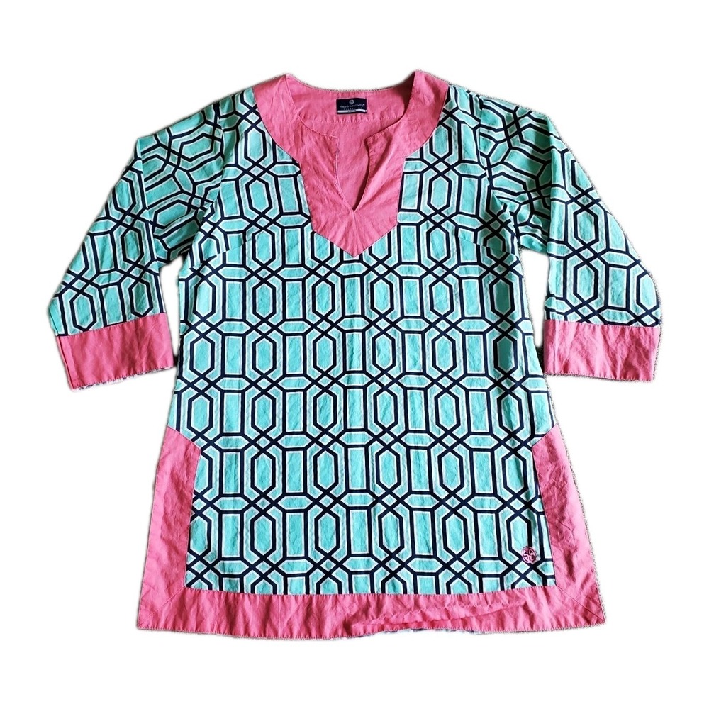 Simply‎ Southern Tunic V Neck Womens Size Medium Swimsuit Coverup Boho Beachy